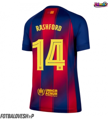 Barcelona Marcus Rashford #14 Dámské Domácí Dres 2025-26 Krátký Rukáv
